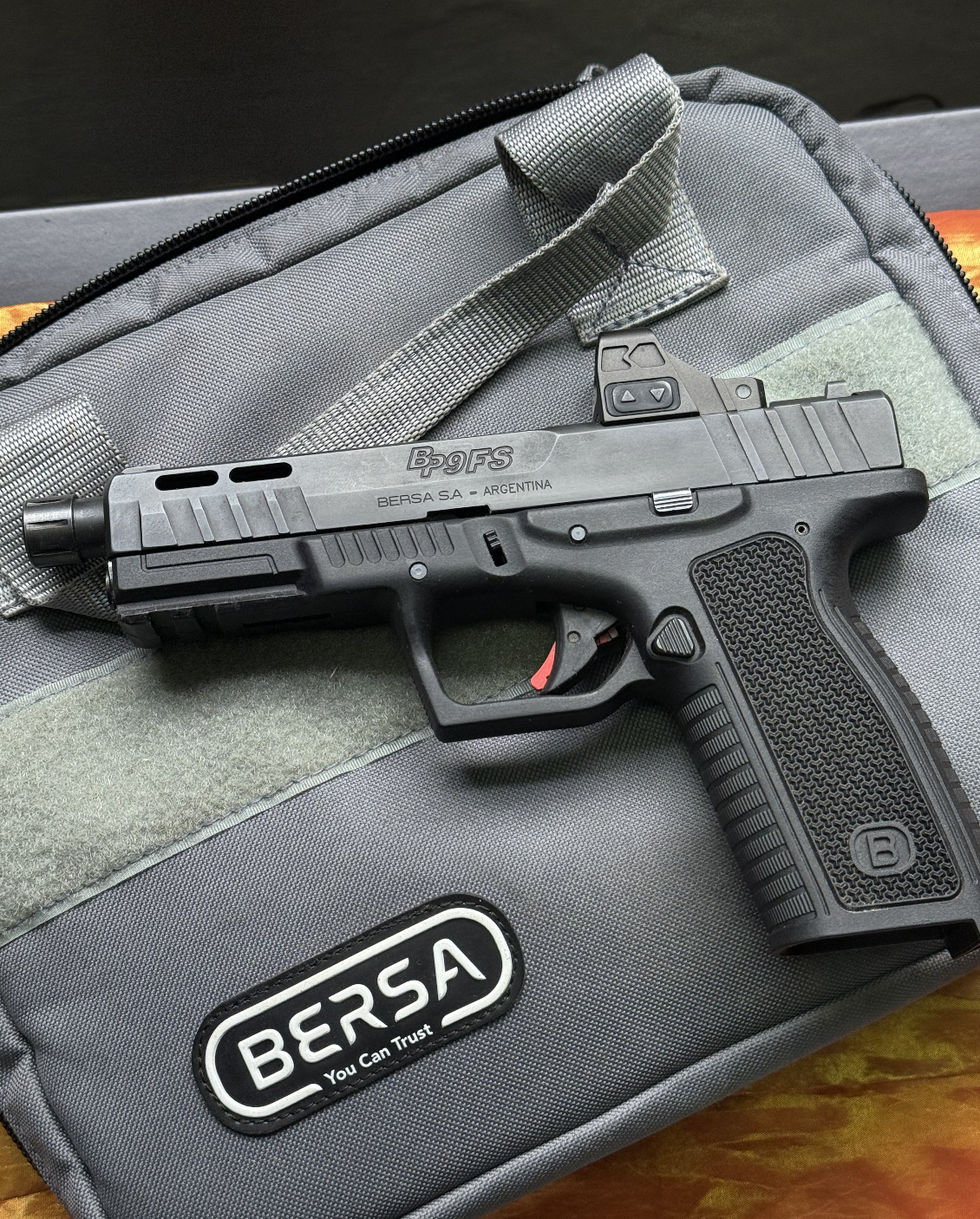 Bersa BP9 FS OR + CAÑO ENROSCADO + MIRA MICRO BERSA